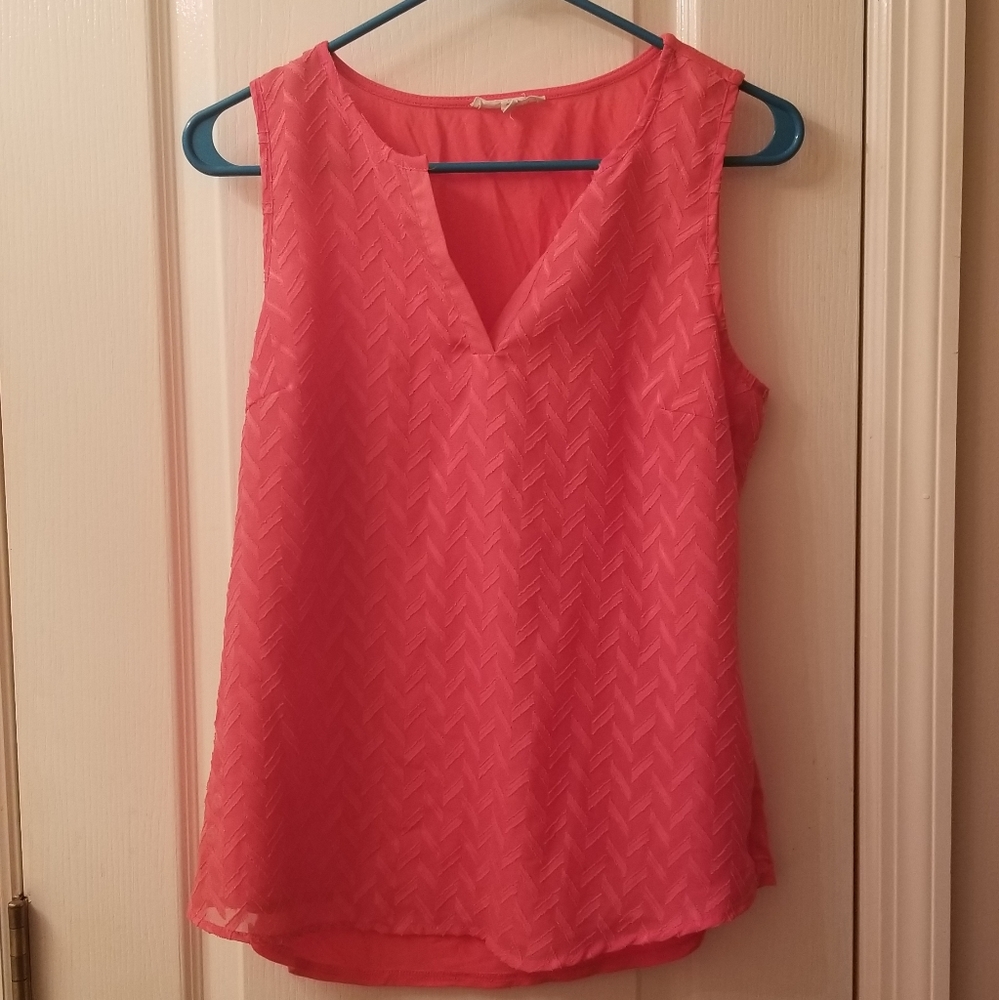 Bright pink patterned tank top